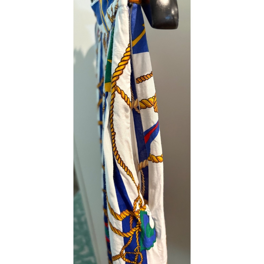 JH Collectibles Vintage Nautical Scarf Top & Midi Skirt Set Blue White Stripe 12 - Picture 6 of 9